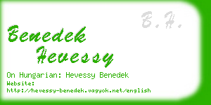 benedek hevessy business card